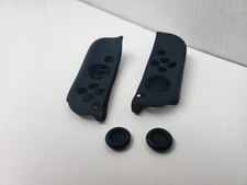 Pair of Black Switch Joy-Con silicone Rubber sleeves and thumb grips 15J