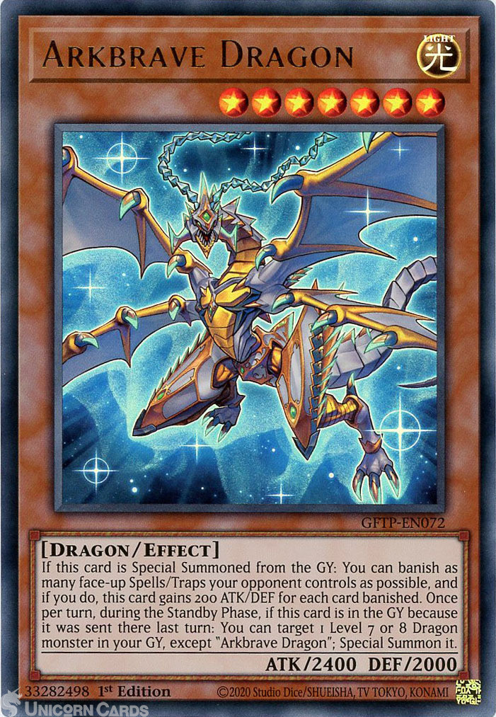 GFTP-EN072 Arkbrave Dragon Ultra Rare 1st Edition Mint YuGiOh Card