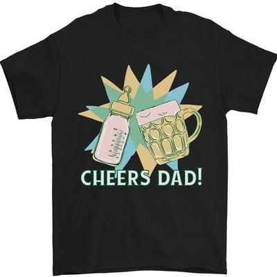 Prost Dad Bier & Flasche Lustig Vatertag Herren 100% Baumwoll