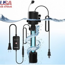 20W Submersible Aquarium Filter W/ UV Light Adjustable Airflow  Auto Timer New
