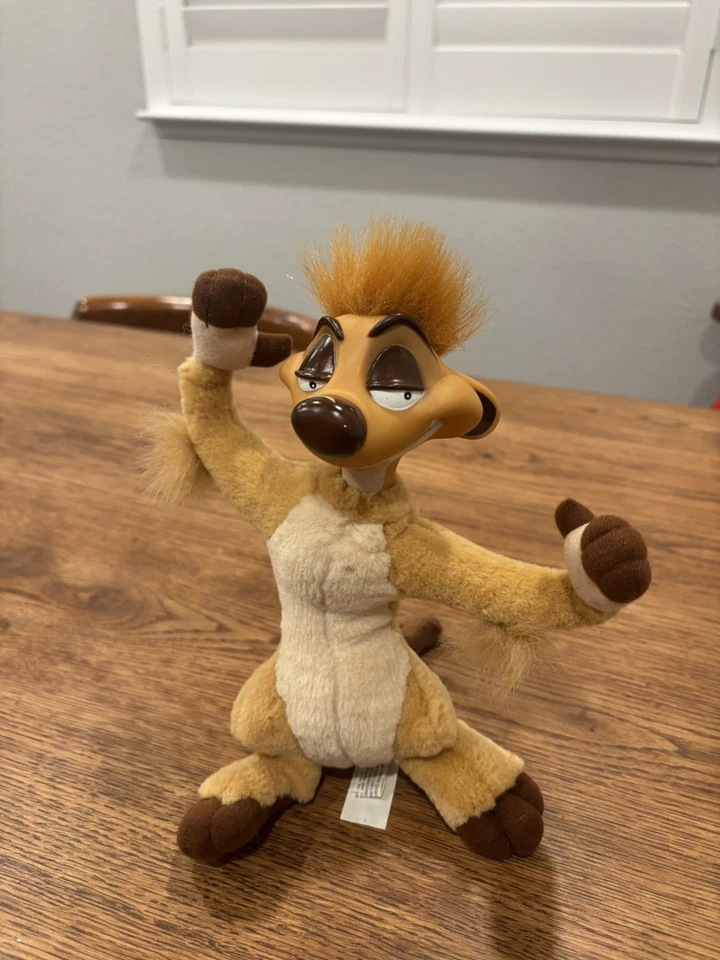 Lote de cabezas de vinilo de juguetes de peluche Mattel Lion King 1994 de colección Shenzi Timon Pumba Zazu Foto 4 de 4