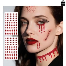 Glitter Vampire Face Tattoos Gems - Stunning Halloween Costume Accessories