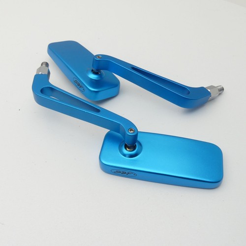 universal Motorrad Spiegelsatz Blau Rückspiegel links rechts M10x1,25 Alu C3567 - Bild 3 von 6