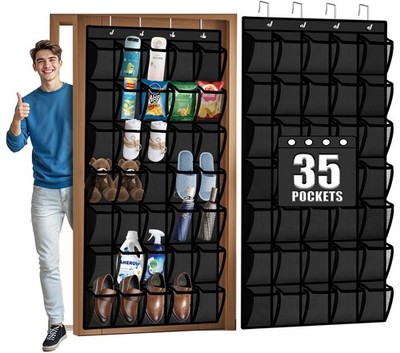 35 Pockets Large Over the Door Organizer, Breathable Mesh Pockets Hanging Sho