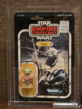 1980 KENNER STAR WARS ESB YODA AFA 80 CLEAR BUBBLE MOC 32 BACK B DEBUT CARD