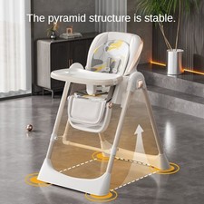 Kids Chair TZ13SK 8813 Foldable Baby High Chair with Tray, White Grey