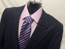 100 Cashmere Men s Sport Coat 46R Dark Navy Blue Blazer Jos A. Bank 2 Button