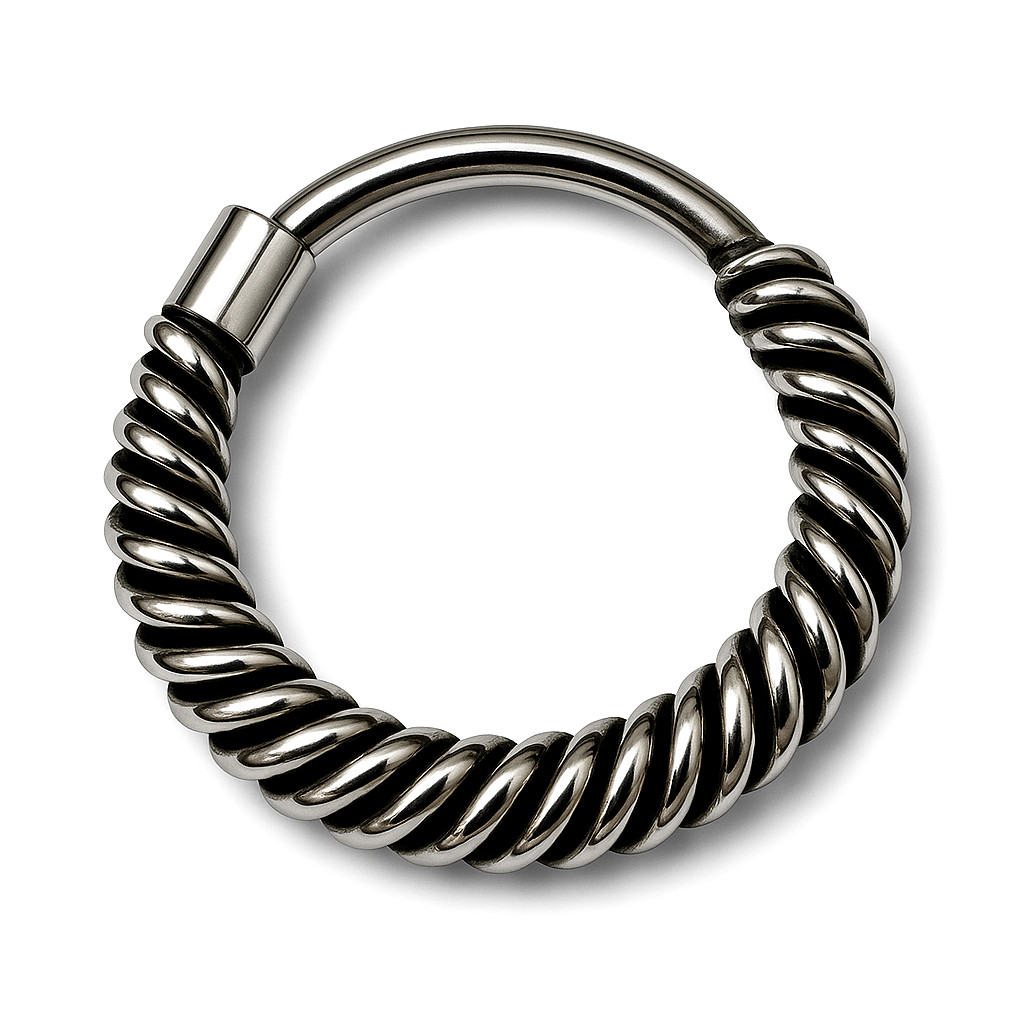 Nose Ring Spiral Coil 925 Sterling Silver Hoop Septum Daith Piercing Jewellery
