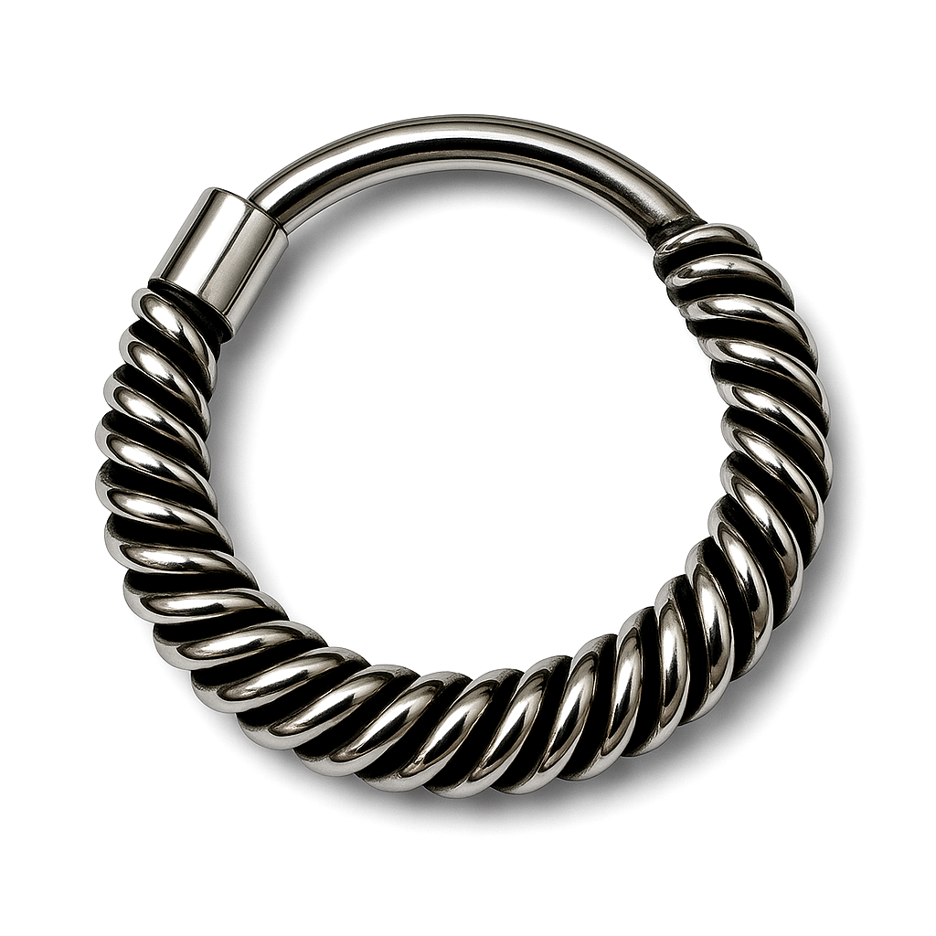 Nose Ring Spiral Coil 925 Sterling Silver Hoop Septum Daith Piercing Jewellery