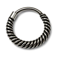 Nose Ring Spiral Coil 925 Sterling Silver Hoop Septum Daith Piercing Jewellery