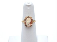 10K Yellow Gold Vintage-Style Cameo Ring Size 4.25 - 1.92 Grams