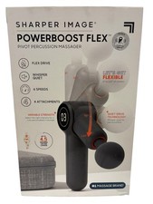 Sharper Image Powerboost Flex Pivot Percussion Massager - 6 Speeds, 4 Attach