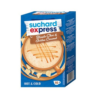 Suchard Express Blonde Chocolate und Golden Caramel Packung 150g