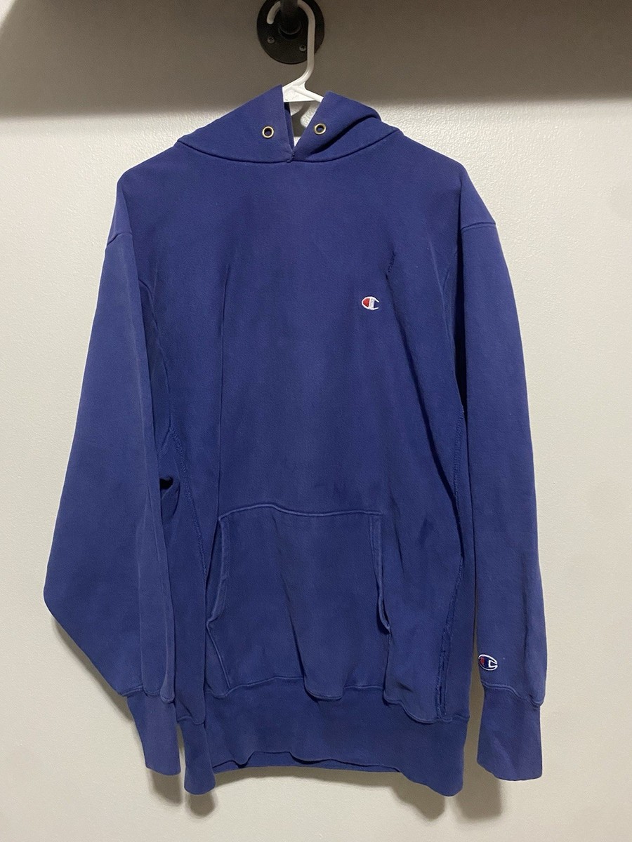 Vintage Champion Reverse Weave Hoodie Mens 2XL XXL Blue USA