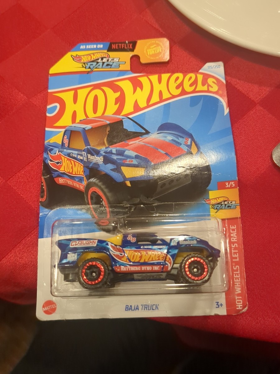 HOT WHEELS BAJA TRUCK, 1:64 DIECAST PICKUP, LET'S RACE SERIES