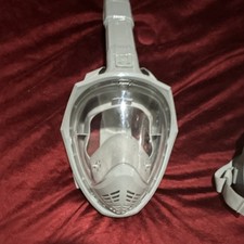 Gray Full Face Snorkel Mask with Integrated Breathing Tube