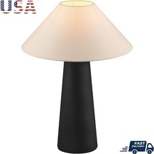 Ceramic Table Lamp Tapered Shade In-Line Switch Home Office Living Room New