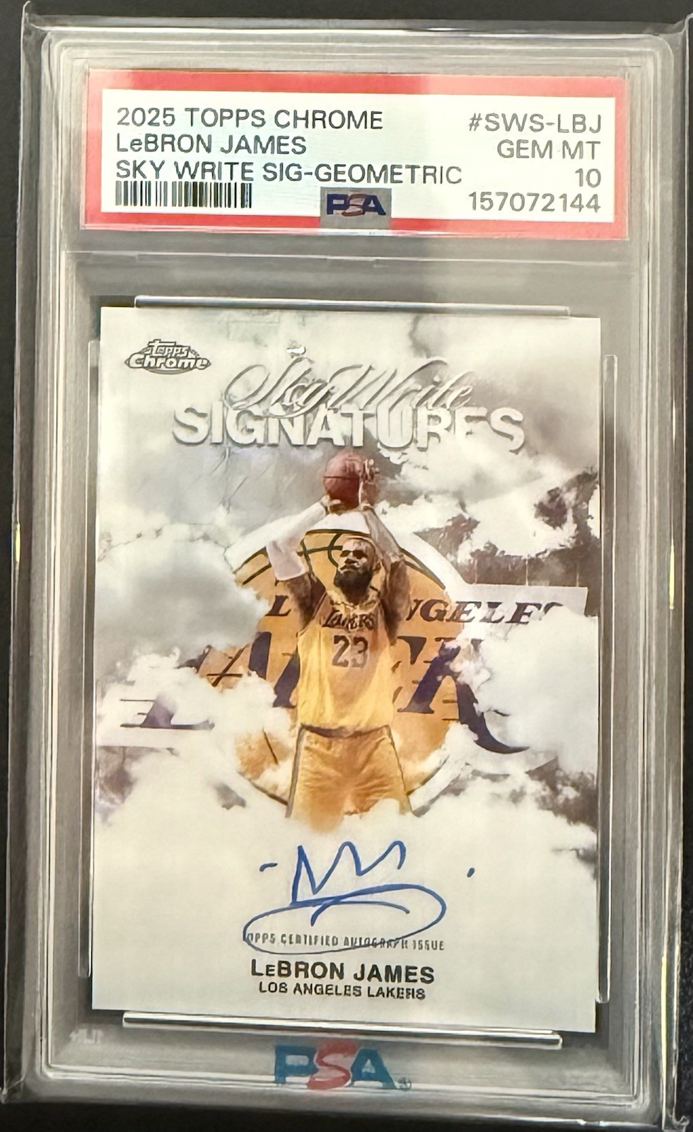2025-26 Topps Chrome Skywrite Signatures Geometric Auto Lebron James PSA 10
