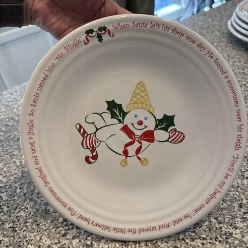 Fiesta Mr. Bingle Luncheon Plate in White | Fiestaware 2015 Dillard's Exclusive