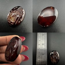Ancient Roman Agate Cabochon With Egyptian Men   Intaglio