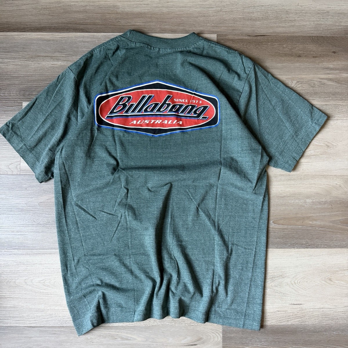 Vintage 90s Billabong Australia T-Shirt Medium Teal Single Stitch