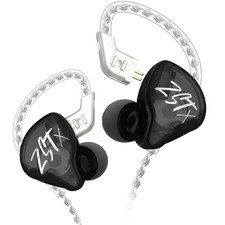 KZ ZST X in-Ear Monitors, Upgraded Dynamic Hybrid Dual Without Mic, Black