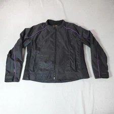 Vance Leathers Jacket Womens Extra Large Black Embroidered Motorcycle Biker XL