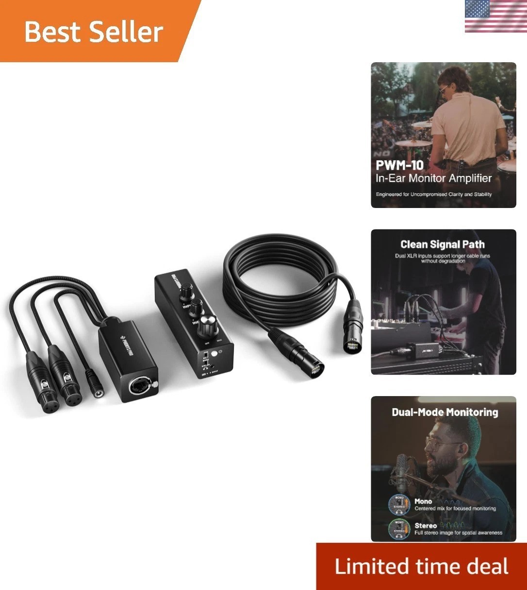 Versatile Portable In-Ear Monitor Amplifier - Ideal for Live