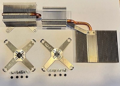 XBOX 360 2ND  GENERATION DOUBLE CPU / GPU HEATSINK SET WITH XCLAMPS AND SCREWS 