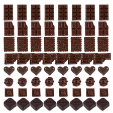 , 64 Pack Fake Chocolate Artificial Simulation Models Resin Flat Back Heart f...