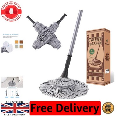 Mikrofaser Twist Mop mit einfachem Auswringen - 57,5'' Griff & 2 zusätzliche Köpfe enthalten