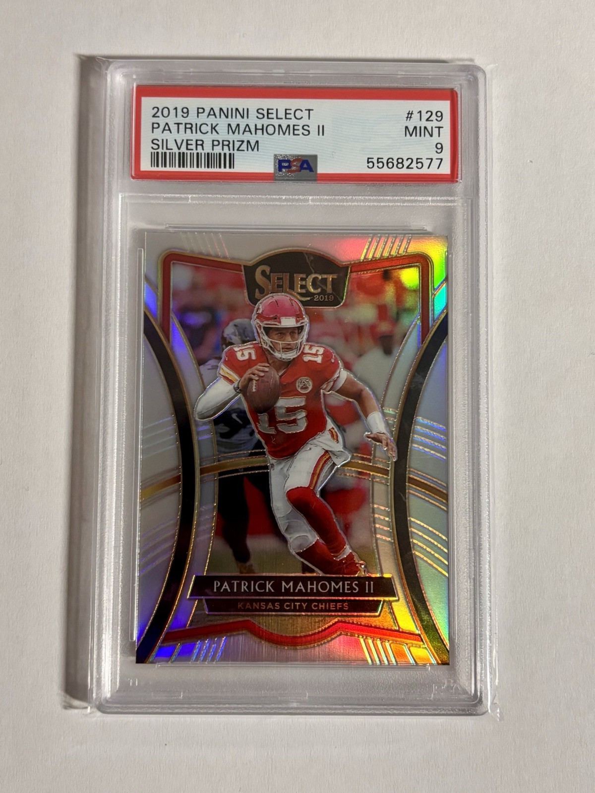 2019 Panini Select Patrick Mahomes Silver Prizm Premier Level PSA 9 #129