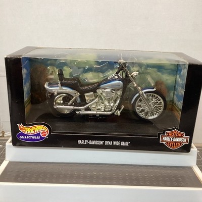 Harley Davidson Dyna Wide Glide Motorcycle Blue Hot Wheels NIP