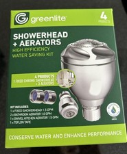 Greenlite water saving kit fixed Chrome Shower head W/kitchen And Bath Aerators