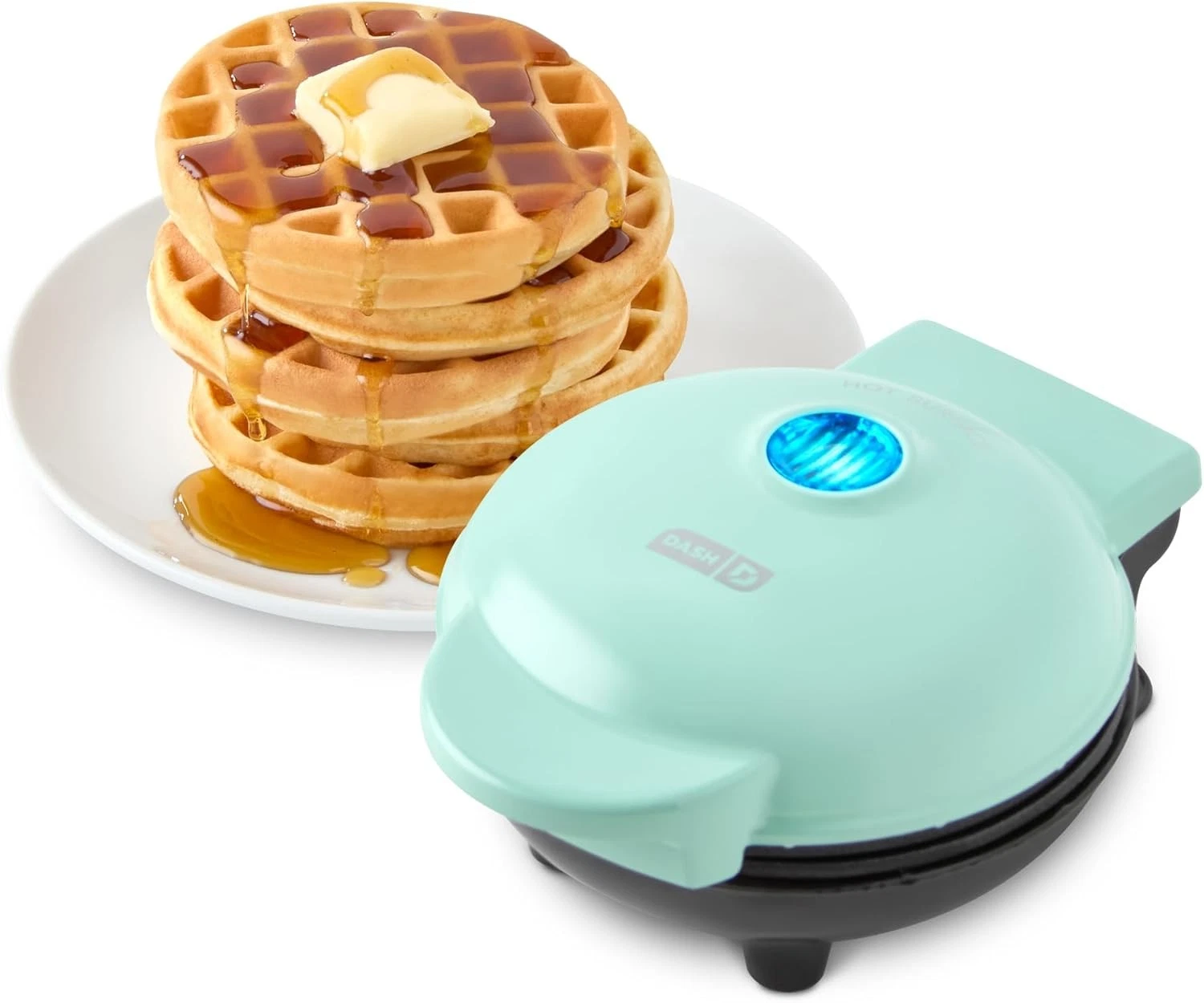 Dash Mini Waffle Maker Aqua Compact Nonstick Electric Waffle Iron Easy Clean
