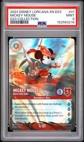 DISNEY LORCANA EN D23-D23 EXPO PROMO MICKEY MOUSE - BRAVE LITTLE TAILOR PSA 9