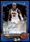 2025-26 Bowman Chrome 1st BLUE Refractor Cotie McMahon Auto 76/150 #CPA-CM C68