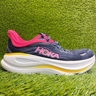 Hoka One One Bondi 9 Womens Size 8.5 Blue White Athletic Running Shoes Sneakers