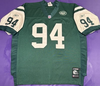 Authentic Jon Abraham #94 New York Jets Helmet Tag On-Field Reebok Jersey 52