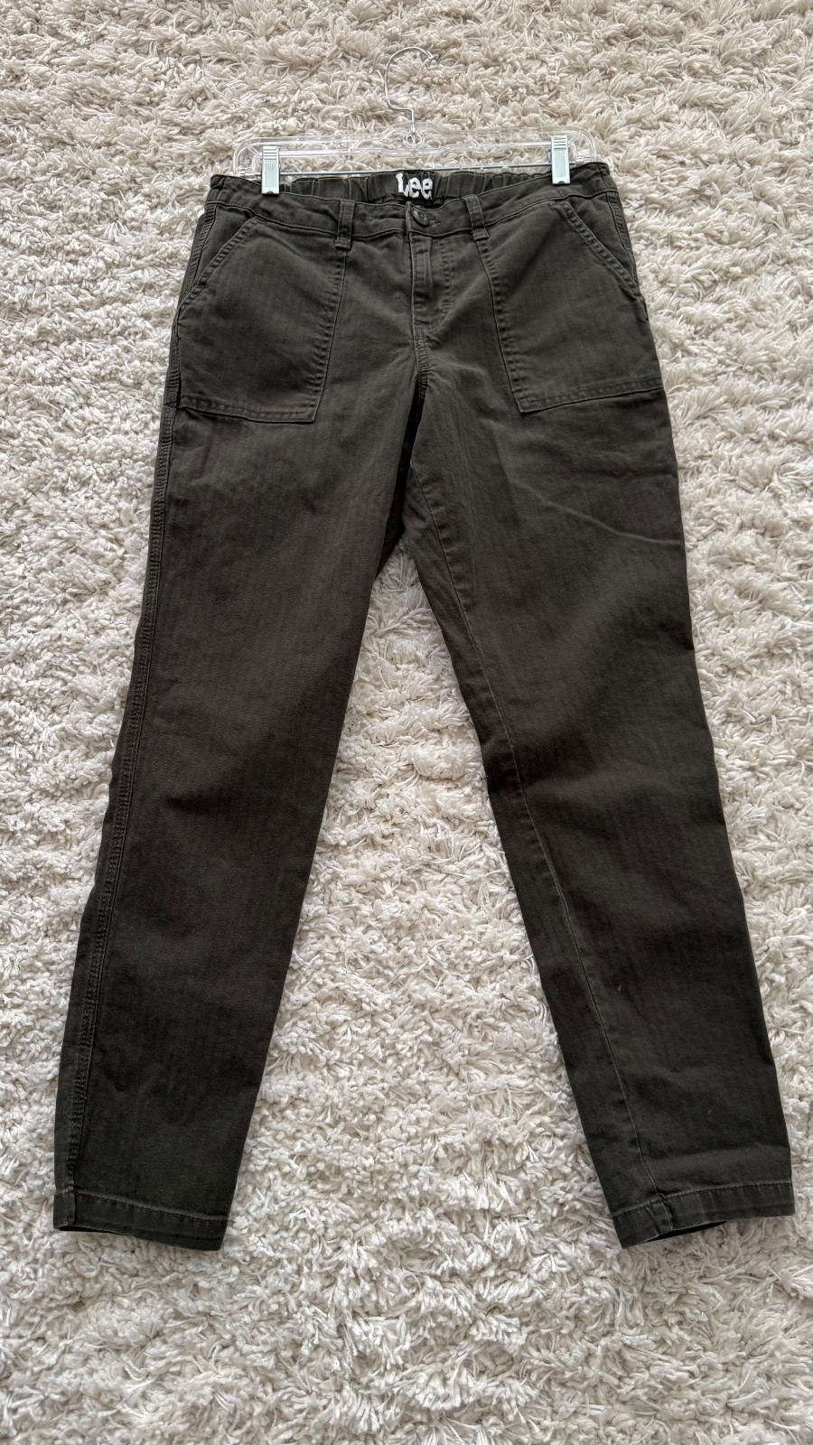 Lee HERITAGE Utility Pants Outdoor Olive Green Cotton Sz 8 M