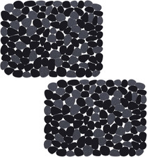 Pebble Sink Mat for Stainless Steel/Ceramic Sinks, 2 Pack PVC Sink Protectors Ma