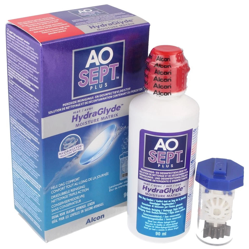 AO Sept Plus Hydraglyde 90 ml Reiseset inkl, Linsenbehälter  Kontaktlinsenpflege - Bild 1 von 1