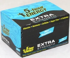 5 Hour Energy Shot Blue Raspberry Extra Strength Shots Hr Five 12 Count Box
