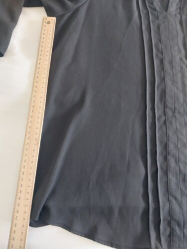 KATIES Top Blouse Size 10 Black 3/4 Sleeve Bell Fluted Sleeve Pintuck Pleats - Picture 6 of 13