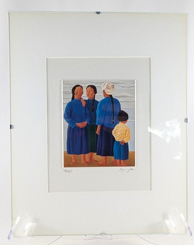 3 Bo Jia Lithographs, Groups of Serene Women, Signed Numbered Framed - Picture 4 of 8