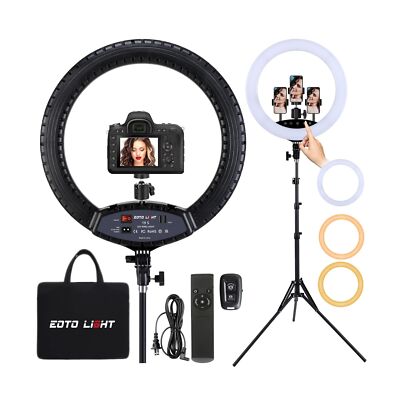 EOTO LIGHT 19 inch LED Ring Light with Tripod Stand, Ring Light with Touch Pa...