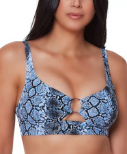 Bar Iii Slitherin Ring-Front Bikini-Top Women's Swimsuit Size S 4146