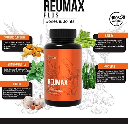REUMAX Turmeric Curcumin Joint and Bones Support, Organic Joint & Healthy - Picture 3 of 5