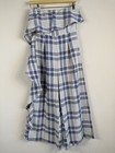 Gianni Bini Women’s Ruffle Front Navy White Plaid Culotte Jumpsuit Romper Size S
