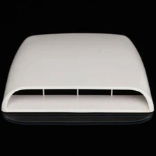 Car Vehicle Decorative Air Flow Intake Scoop Turbo Bonnet Vent Hood Cover White